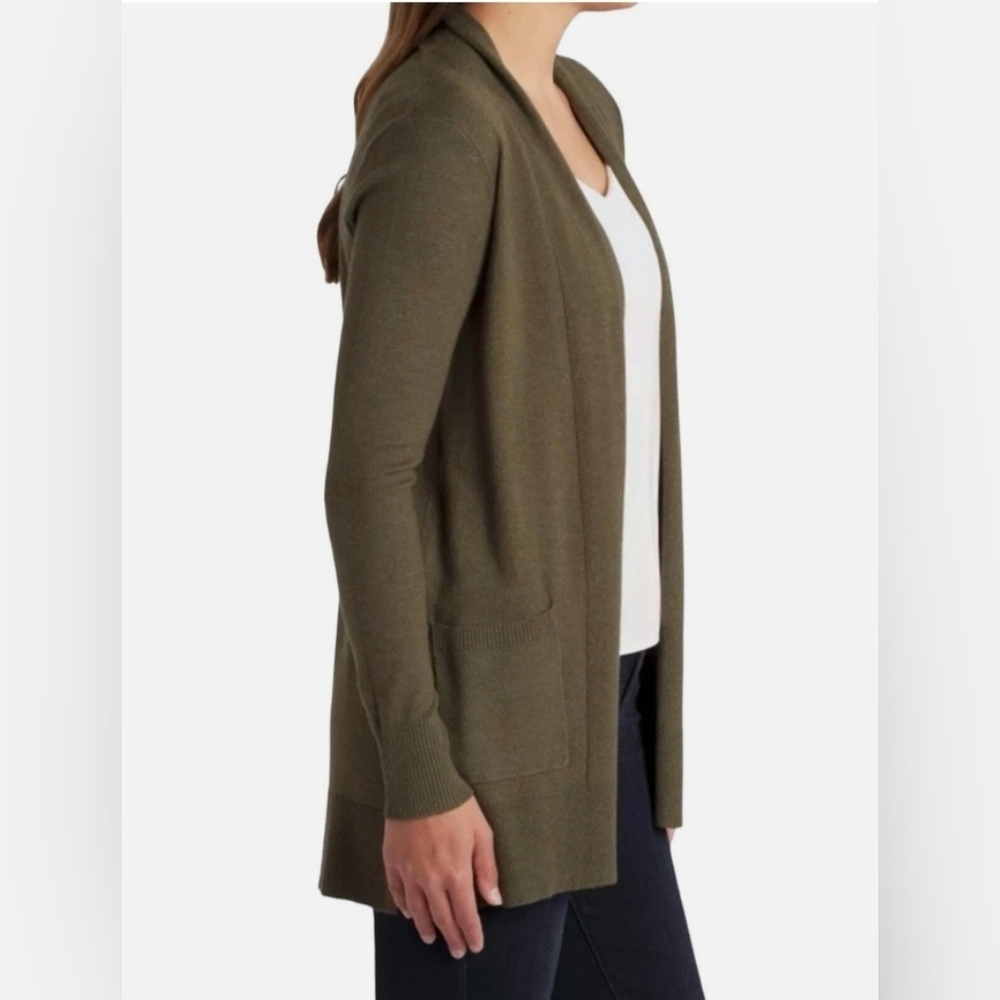 Pink Clover Penton Olive Green Women's Open Front Cardigan Sweater Size XSmall